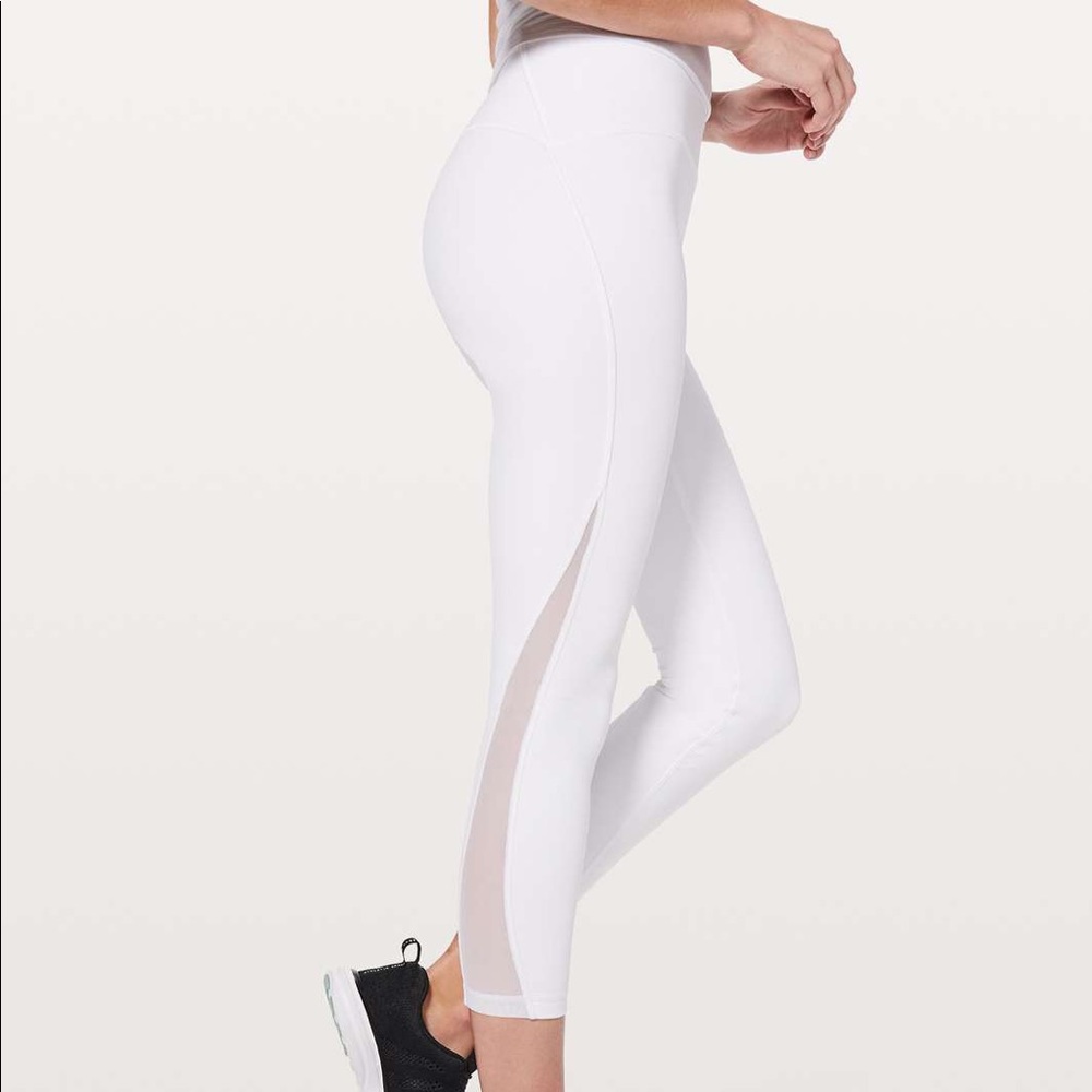LULULEMON TRAIN TIME LEGGINGS SIZE 8 WHITE